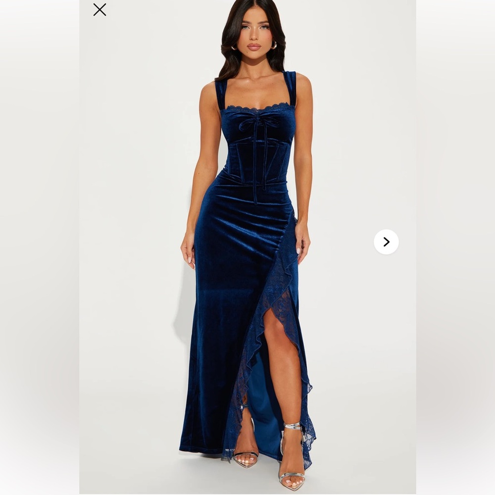 Sydney Velvet Maxi Dress - Navy